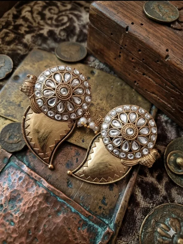 AMBIKA_MATT_GOLD_PLATED_WHITE_EARRINGS_FOR_WOMEN