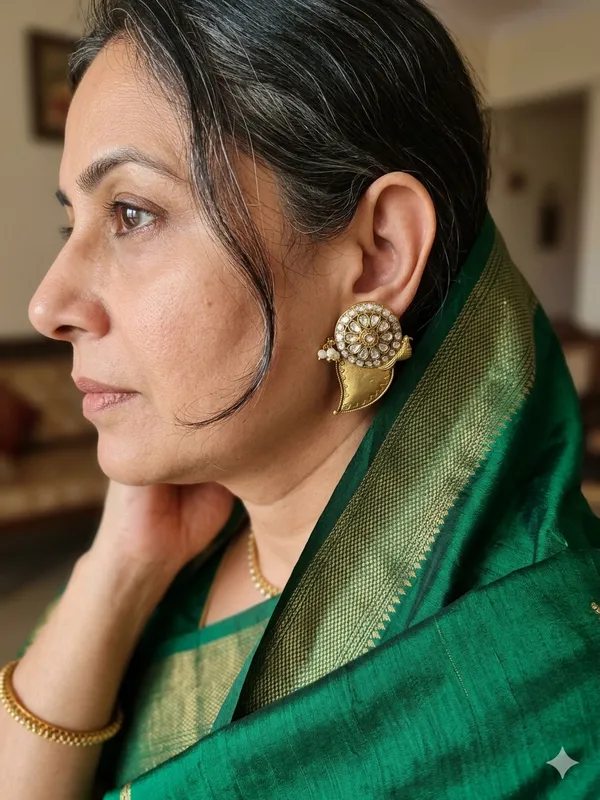 AMBIKA_MATT_GOLD_PLATED_WHITE_EARRINGS_FOR_WOMEN