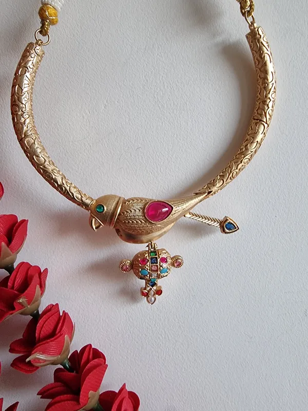 TOTAPARI__GOLD_PLATED_NECKLACE_SET_WITH_EARRINGS