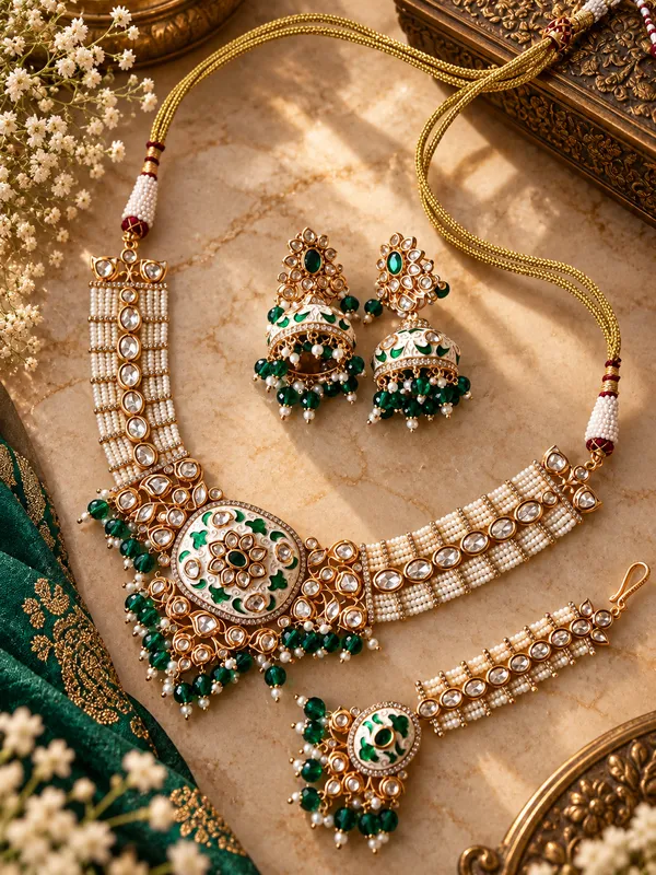 UMRAO_MOISSANITE_MEENA_PREMIUM_JEWELLERY_SET_FOR_WOMEN