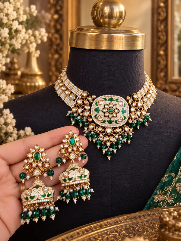 UMRAO_MOISSANITE_MEENA_PREMIUM_JEWELLERY_SET_FOR_WOMEN