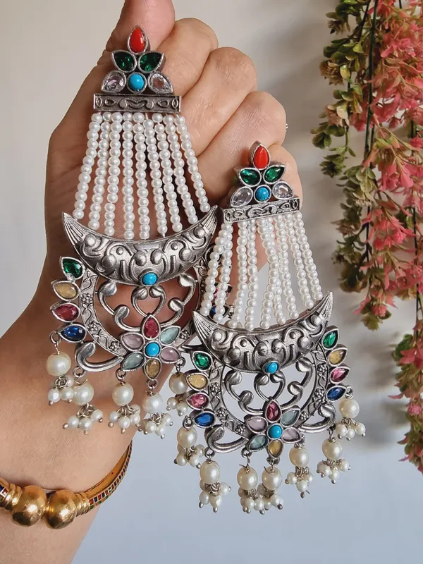 VARSHA_RAINFALL_PEARLS_BRASS_EARRINGS_FOR_WOMEN