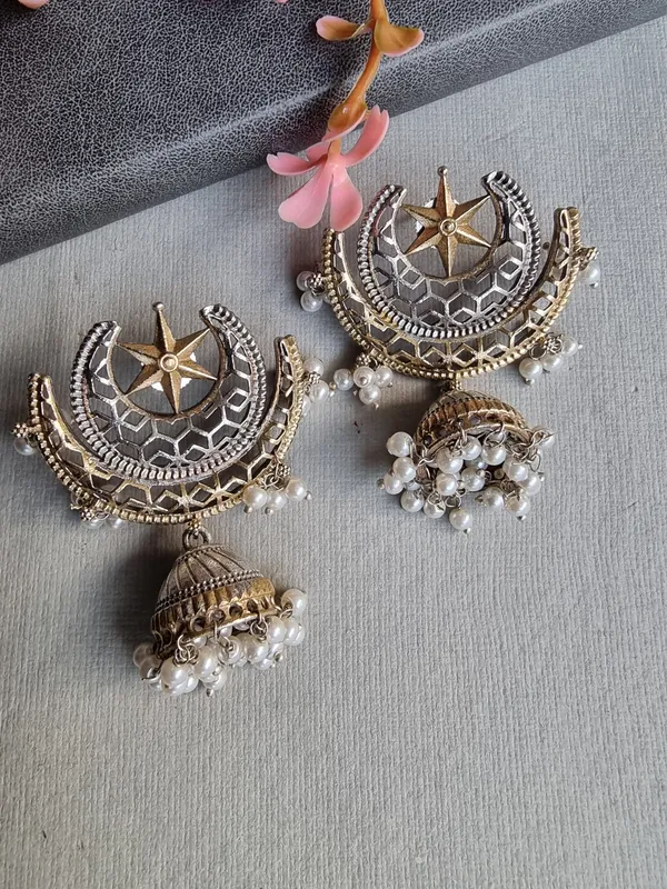 KASHI_DUALTONE_BRASS_EARRINGS_FOR_WOMEN