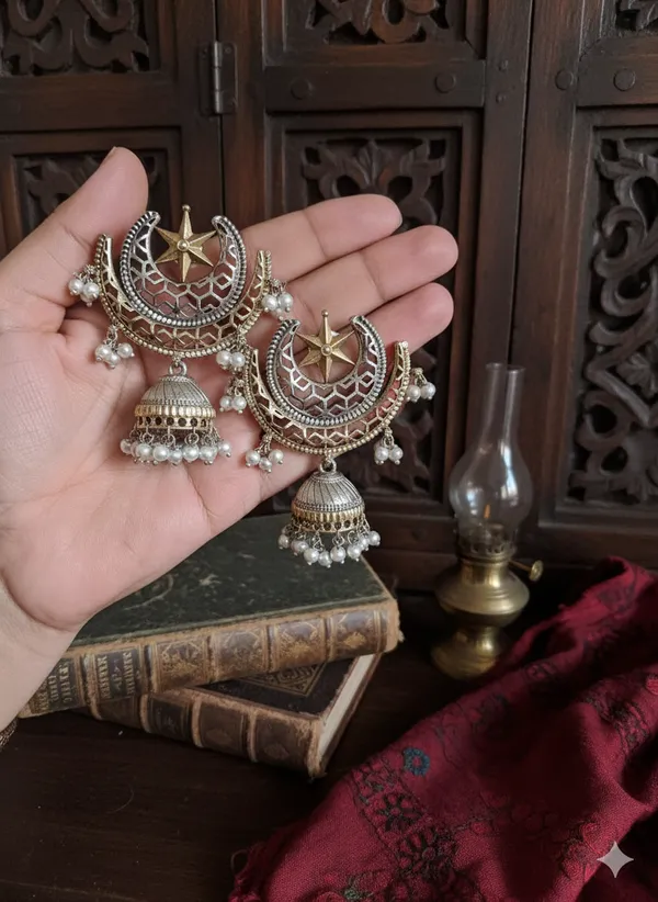 KASHI_DUALTONE_BRASS_EARRINGS_FOR_WOMEN