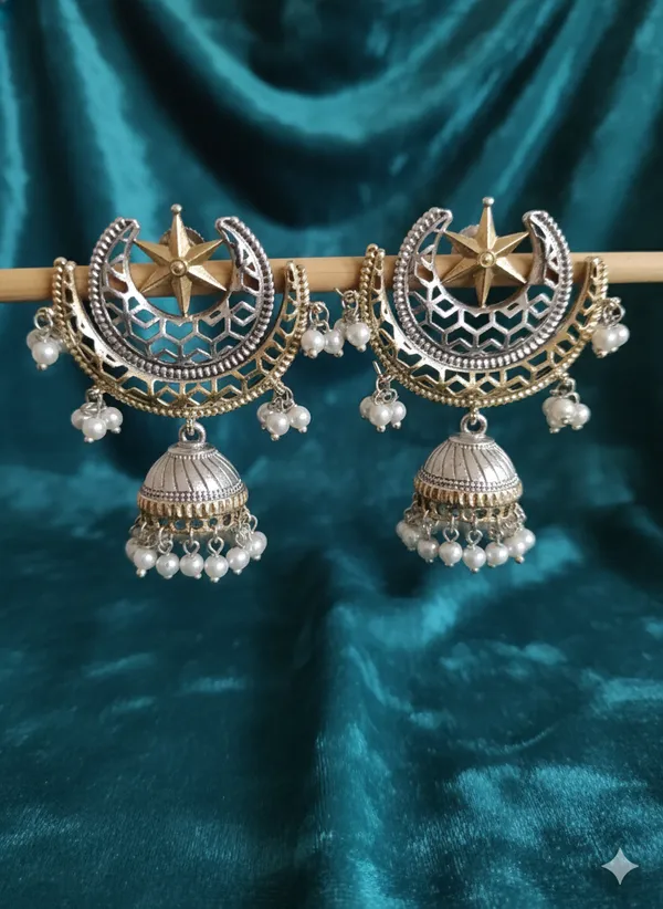 KASHI_DUALTONE_BRASS_EARRINGS_FOR_WOMEN