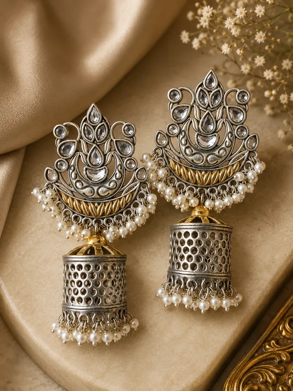 KASHISH_DUALTONE_BRASS_BASE_EARRINGS_FOR_WOMEN