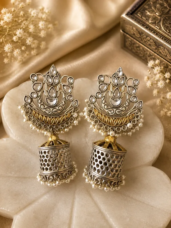 KASHISH_DUALTONE_BRASS_BASE_EARRINGS_FOR_WOMEN