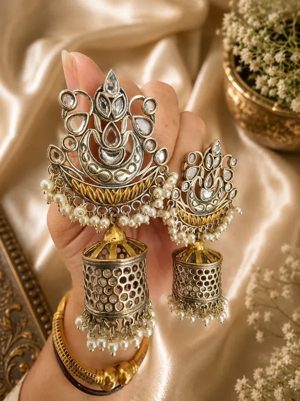 KASHISH_DUALTONE_BRASS_BASE_EARRINGS_FOR_WOMEN
