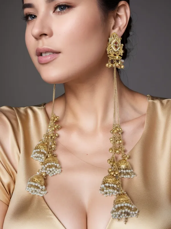 PARVATI_LONG_GOLD_PLATED_RED_WHITE_KASHMIRI_GHOONGROO_EARRINGS