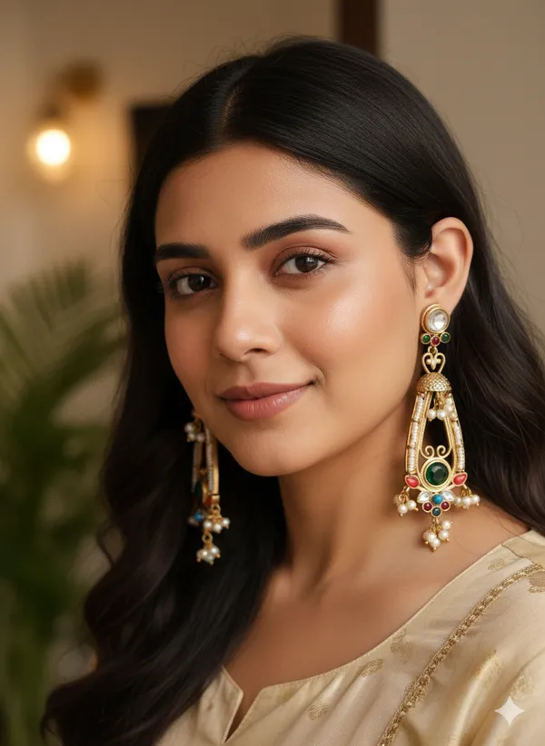 GULAB__GOLD_PLATED_NAVRATAN_EARRINGS_FOR_WOMEN