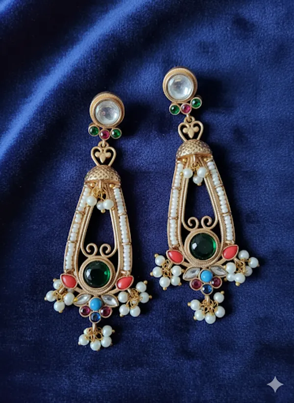 GULAB__GOLD_PLATED_NAVRATAN_EARRINGS_FOR_WOMEN
