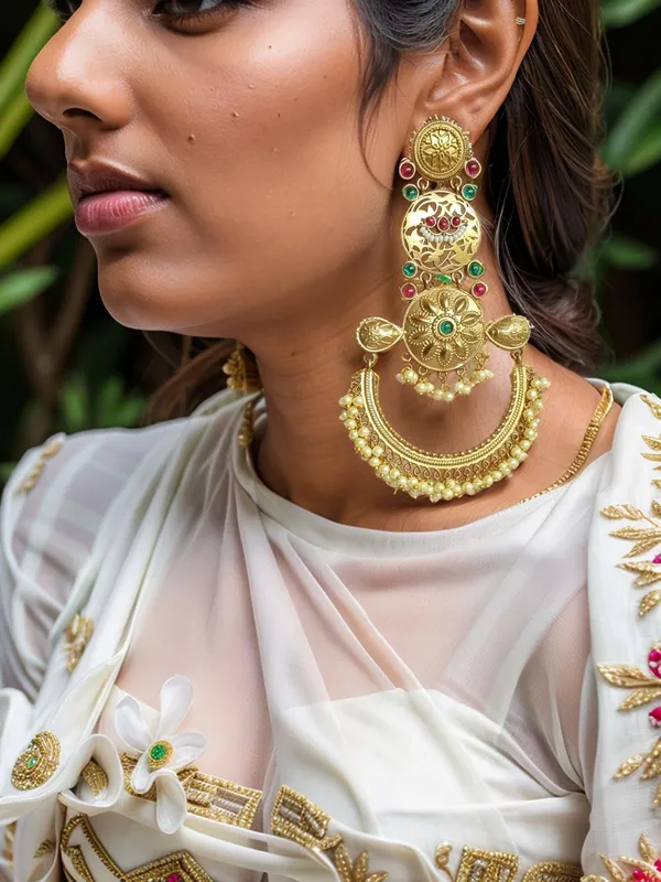 Gold_Plated_White_Beads_Work_Earrings_For_Women