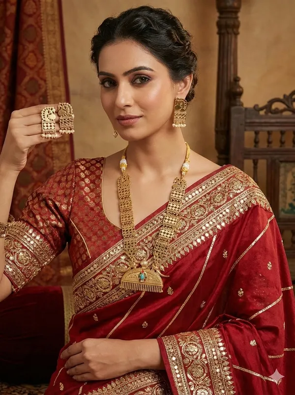 ARSHIA_GOLD_PLATED_LONG_NECKLACE_WITH_EARRINGS_FOR_WOMEN