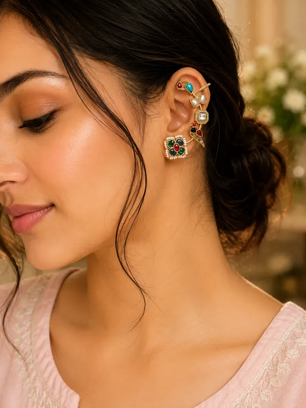 ZOYA_GOLD_PLATED_MULTI_COLOR__EARCUFF__PAIR
