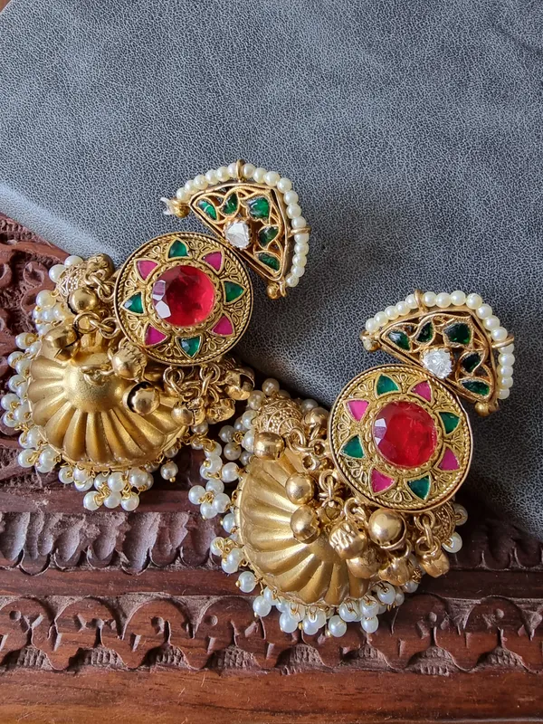 KASHI__GOLD_PLATED_PREMIUM_QUALITY__RED_EARRINGS