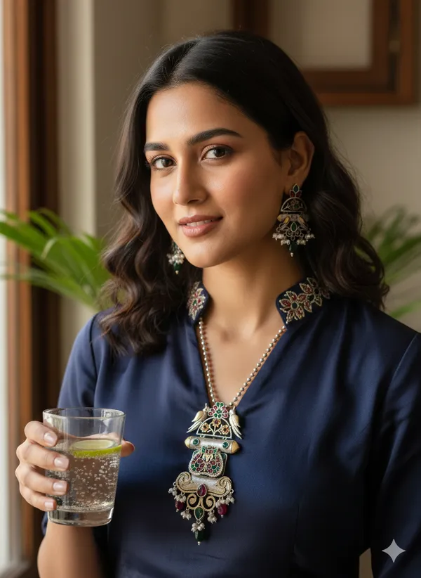 ARSHIA_DUALTONE_LONG_PENDENT_SET__FOR_WOMEN_WITH_EARRINGS