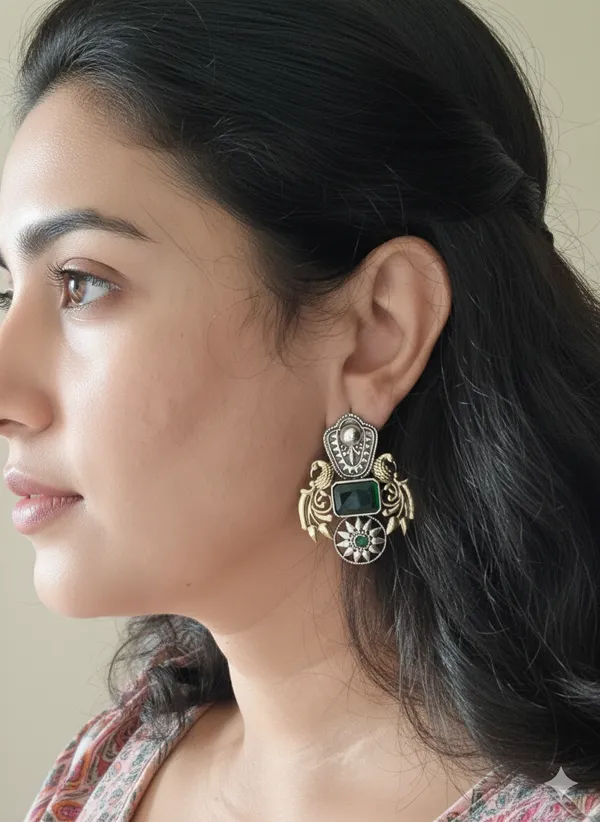 MAYURI_DUALTONE_BRASS_EARRINGS_FOR_WOMEN