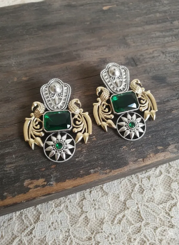MAYURI_DUALTONE_BRASS_EARRINGS_FOR_WOMEN