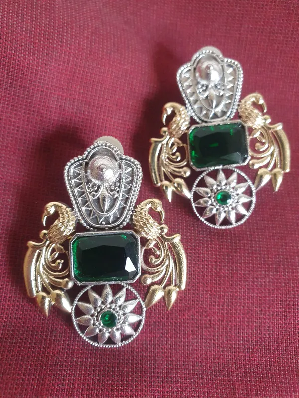 MAYURI_DUALTONE_BRASS_EARRINGS_FOR_WOMEN