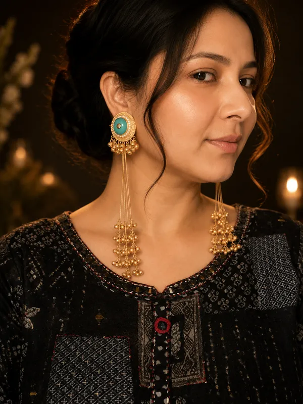 SANDHYA_LONG_SKYBLUE__GOLD_PLATED_GHOONGROO_EARRINGS_FOR_WOMEN