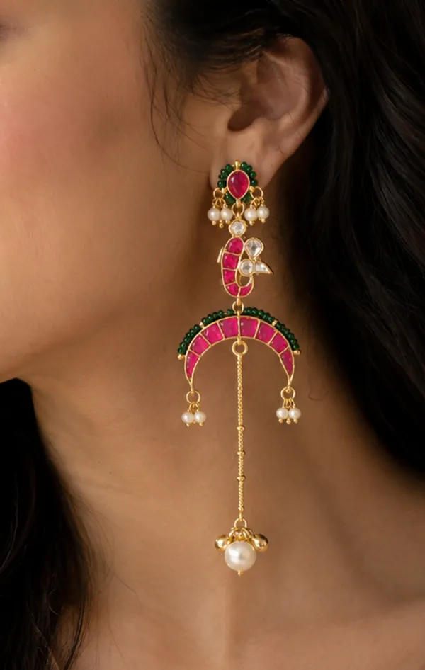 GULPOSH_PACHI_KUNDAN_LONG_EARRINGS_FOR_WOMEN