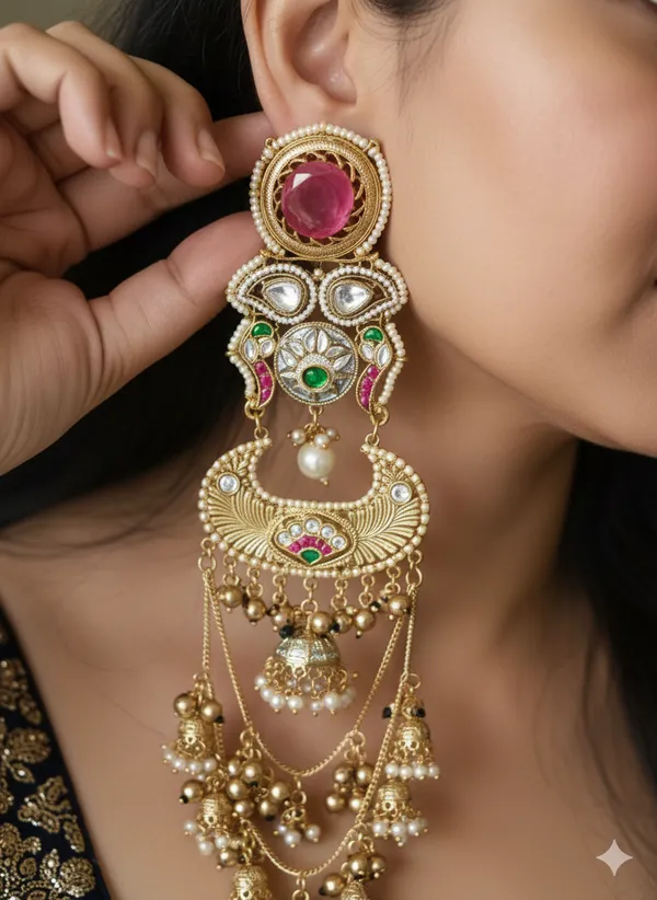 RASIYA__PINK__DOUBLET_STATEMENT_KASHMIRI_EARRINGS_FOR_WOMEN