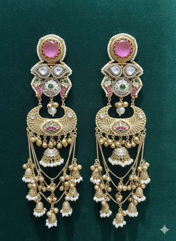 RASIYA__PINK__DOUBLET_STATEMENT_KASHMIRI_EARRINGS_FOR_WOMEN