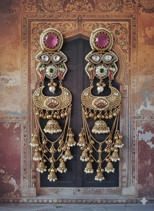 RASIYA__PINK__DOUBLET_STATEMENT_KASHMIRI_EARRINGS_FOR_WOMEN