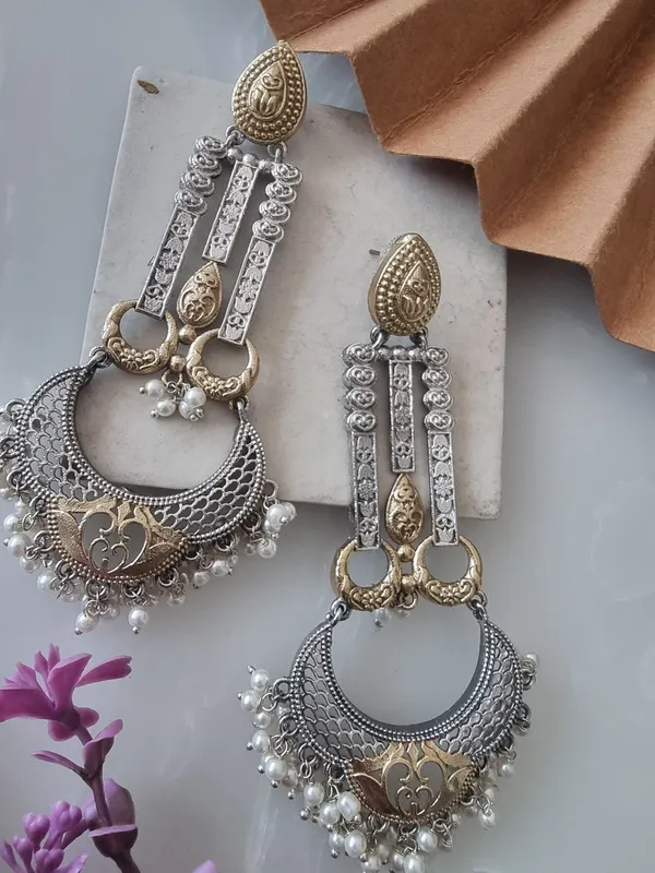 PHOOL_SURABHI_DUALTONE_BRASS_EARRINGS_FOE_WOMEN