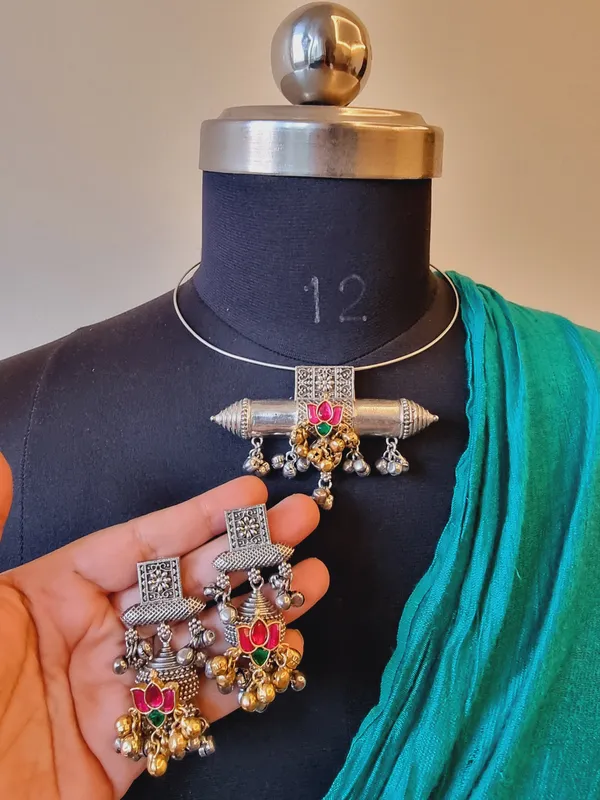 KAMLAWATI_SILVER_PLATED_KUNDAN_BRASS_HASLI_SET