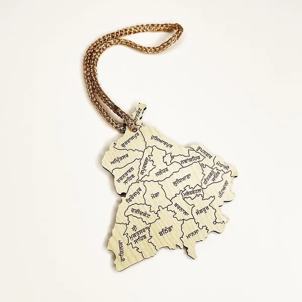 1_Wall_Clock_(12x12_Inches)_and_one_1_Car_Hanging_(3.75x2.75_Inches)_Combo_|_Gurmukhi_Punjab_Map_Wooden_Wall_Clock_+_Punjab_Map_Wooden_Car_Hanging_|_Super_Saving_Wooden_Decor_Combo