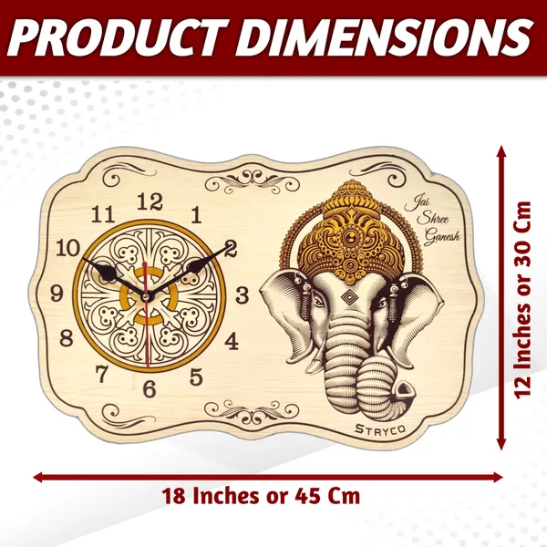 12x18_Inches_|_Ganesh_Ji_Photo_|_Wall_Clock__Home_And_Wall_Decor_Item_|_Non-Ticking_Silent_Clock__|_Unique_Spiritual_Gifts_Ideas_|_Beechwood