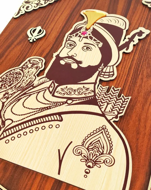 12x18_Inches_|_3-D_Guru_Gobind_Singh_Ji_Wall_Hanging_|_Wooden_Wall_Art_|_Sikh_Wall_Decor_Item_|_Spiritual_Decor_|_Unique_Gift_Ideas_|_Brown
