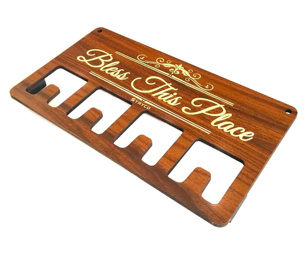 Brown_Bless_This_Place_Wooden_Keychain_Holder_|_Wooden_Decorative_Accessory_|_Wooden_Keychain_Holder_|_Bless_This_Place