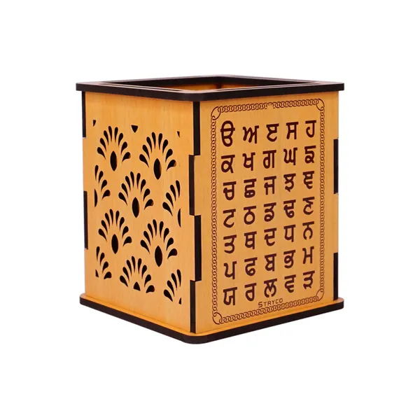 Orange_Wooden_Gurumukhi_Pen_Stand_|_Wooden_Pen_Stand_|_Gift_Item_|_Gurumukhi_|_Elegant_Gift_Item_|_Functional_Desk_Accessory