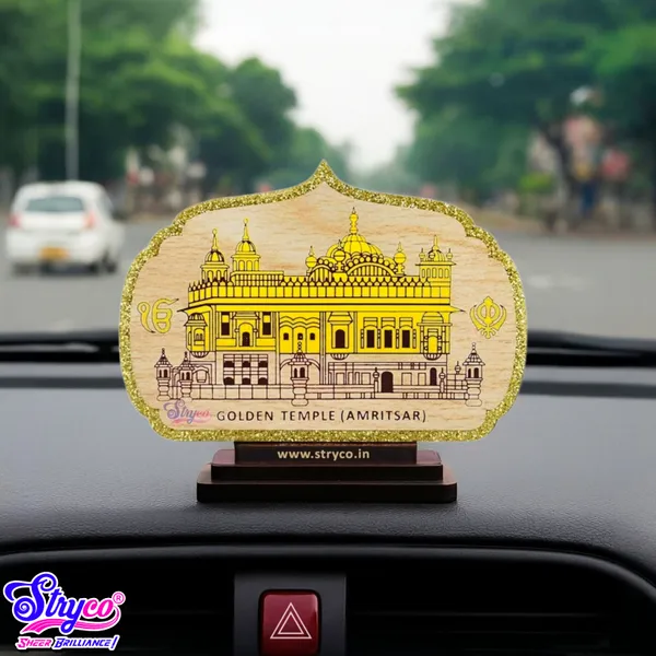 Golden_&_Beige_Golden_Temple_Photo__Sri_Harmandir_Sahib__Car_Dashboard_Accessory,_Darbar_Sahib,__Sikh_Spiritual__Punjabi_Decor__Wooden_Gift_Item__Sikh_Gift_Ideas__Spiritual_Decorative_Showpiece