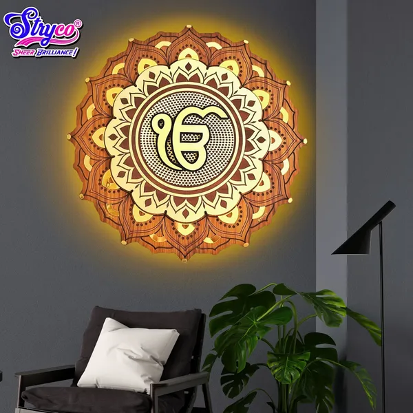 24x24_Inches_|_3D_Ik_Onkar_Mandala_with_Lights_|_Wall_Decor_Product_|_Premium_Sikh_Religious_Item_For_Living_Room,_Hotel,_Gurudwaras_Wall_Decoration_|_Khalsa_|_Architect_Ideas_|_Mandala_Art_with_Lights_|_Brown_Wall_Art