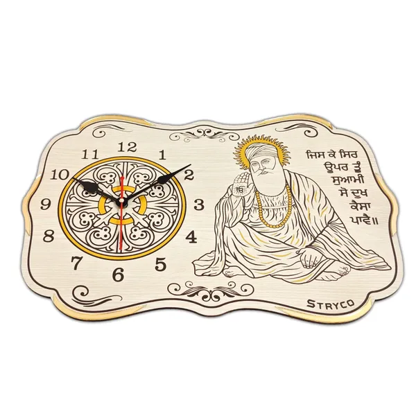 12x18_inches_|_Beechwood_Guru_Nanak_Dev_Ji_Photo_|_Wall_Clock__Home_And_Wall_Decor_Item__3D_|_Wooden_Wall_Art_|_Non-Ticking_Silent_Clock_|_Unique_Sikh_Gift_Ideas_|_Ik_Onkar_Punjabi_Sikh_Gifts_Ideas_Timepiece_|_Beechwood