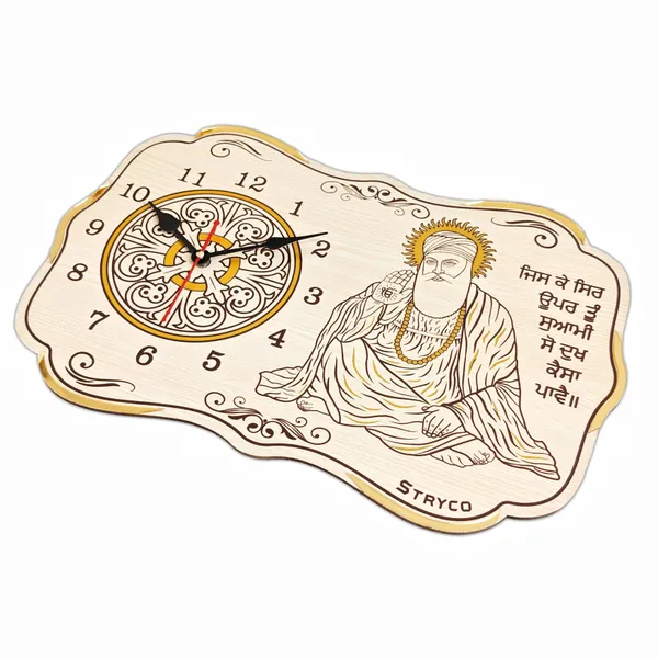 12x18_inches_|_Beechwood_Guru_Nanak_Dev_Ji_Photo_|_Wall_Clock__Home_And_Wall_Decor_Item__3D_|_Wooden_Wall_Art_|_Non-Ticking_Silent_Clock_|_Unique_Sikh_Gift_Ideas_|_Ik_Onkar_Punjabi_Sikh_Gifts_Ideas_Timepiece_|_Beechwood