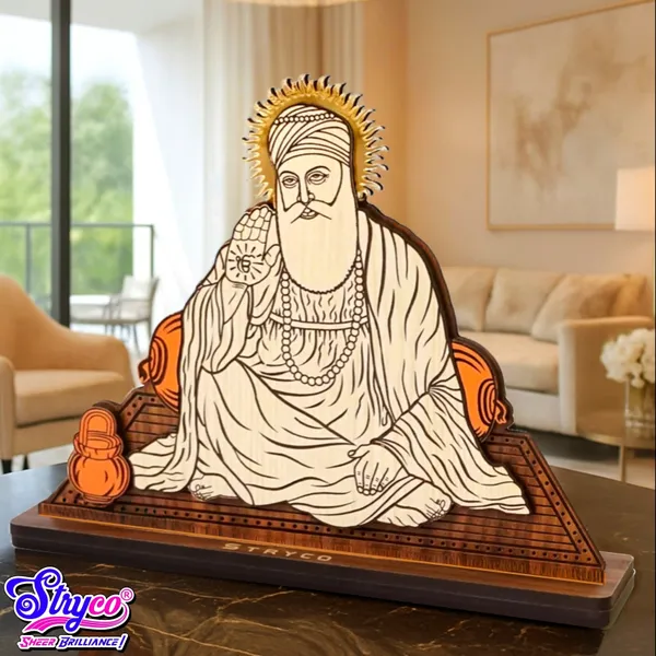 Golden_Brown_Guru_Nanak_Dev_Ji_Table_Top_Carved_Photo__Wooden_Figurine__Ik_Onkar__Sikh_Gift_Ideas__Punjabi_Home_Decor_Gift_Items