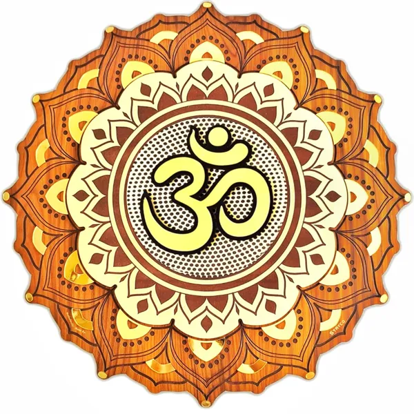 24x24_Inches_|_Brown_3D_Om_Mandala_Wall_Decor_Item_|_Mandala_Wall_Art_For_Pooja_Room,_Living_Room,_Lobby,_Hotel,_Yoga_Center_|_Architect_Ideas_|_Wooden_Home_Decoration_Gift_Item_|_Showpiece_|_Beige_&_Golden