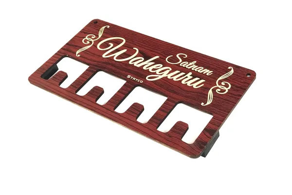 Redwood__Satnam_Waheguru_Wooden_Keychain_Holder_|_Wooden_Decorative_Accessory_|_Wooden_Keychain_Holder_|_Satnam_Waheguru