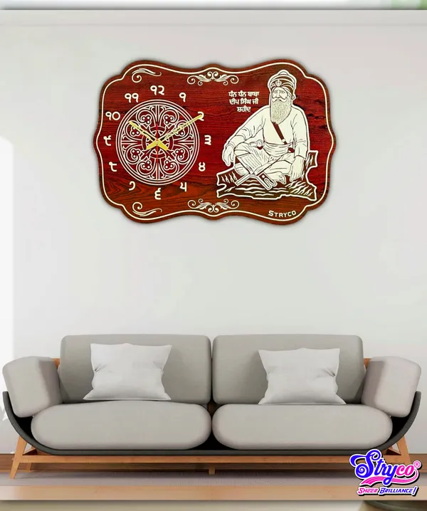 16x24_Inches_|_Baba_Deep_Singh_Ji_Photo_|_Wooden_Wall_Clock_|_Home_And_Wall_Decor_Item_|_Sikh_Spiritual_|_Punjabi_Gift_Item_|_Non-Ticking_Silent_Clock_|_Ek_Onkar_|_Rosewood