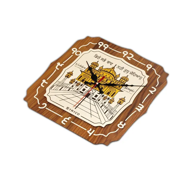 12x12_Inches_|_Golden_Temple_Wooden_Clock_|_Home,_Office_And_Wall_Decor_Item_|_Sikh_Accessory_|_Ik_Onkar_|_Unique_Punjabi_Gift_Item_|_Brown