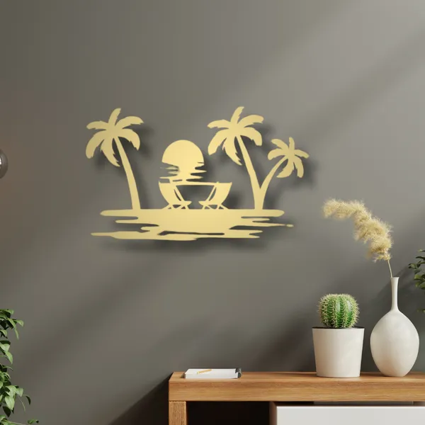Metal_Wall_Art_for_Home_Decoration__|_Beach_View__|_Gold