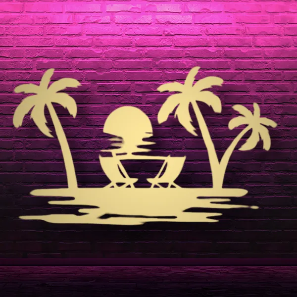 Metal_Wall_Art_for_Home_Decoration__|_Beach_View__|_Gold