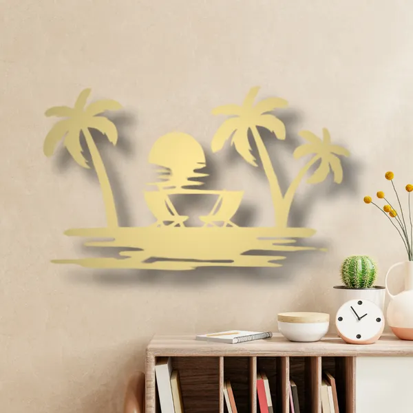 Metal_Wall_Art_for_Home_Decoration__|_Beach_View__|_Gold