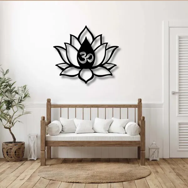 Wooden_Wall_Art_for_Home_Decoration__|Om_Lotus_|_Black