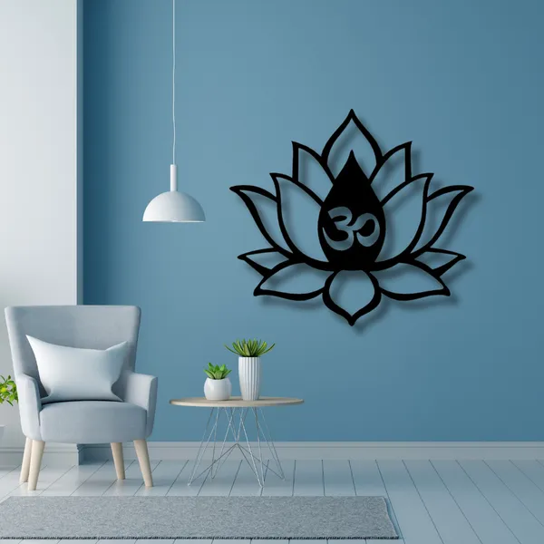 Wooden_Wall_Art_for_Home_Decoration__|Om_Lotus_|_Black