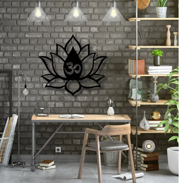 Wooden_Wall_Art_for_Home_Decoration__|Om_Lotus_|_Black